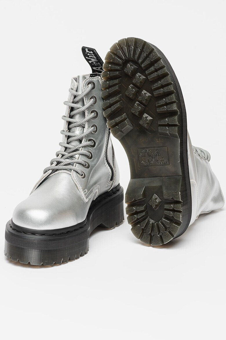 Dr Martens Кожени боти Jadon с равна платформа - Сребрист - Pepit.bg