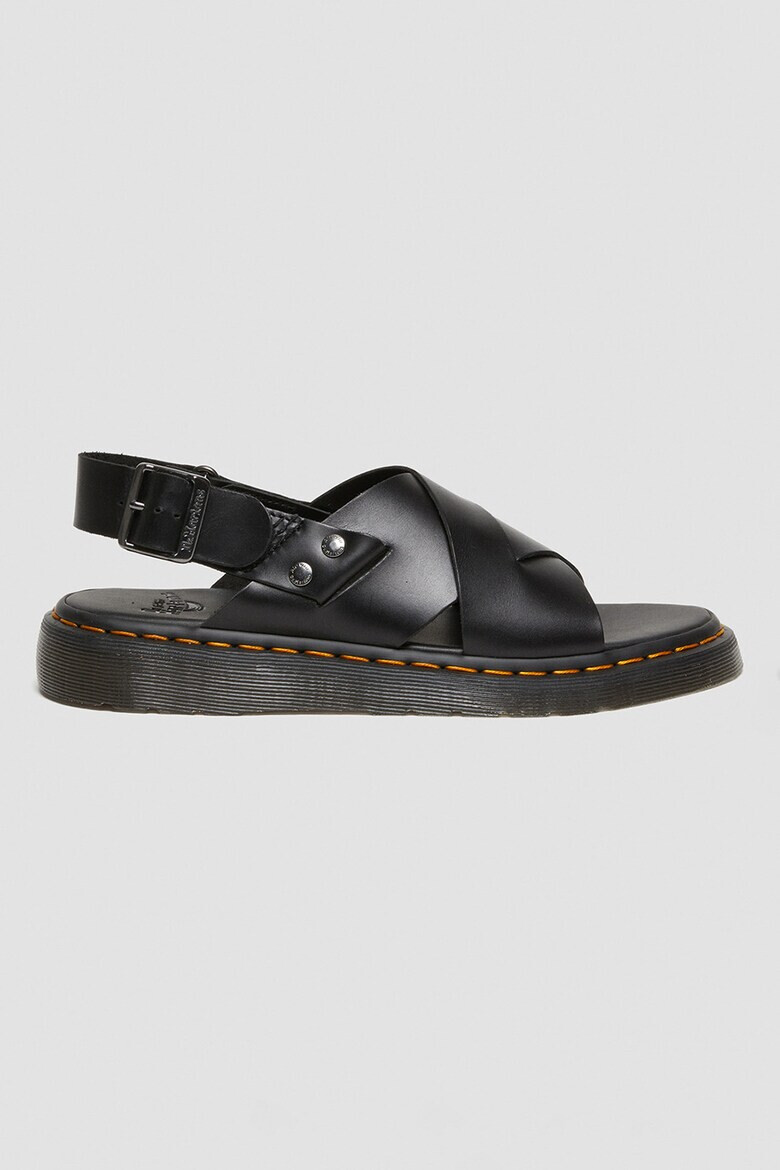 Dr Martens Кожени сандали със сплетен ефект - Черен - Pepit.bg