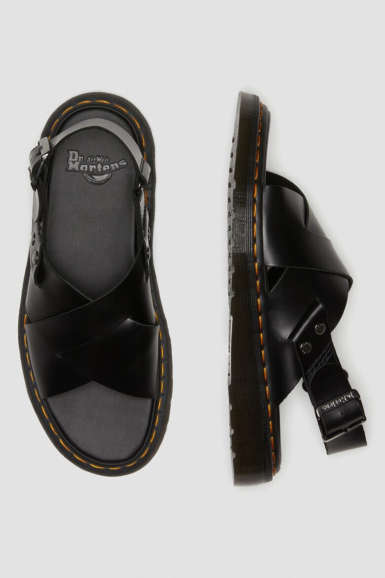 Dr Martens Кожени сандали със сплетен ефект - Черен - Pepit.bg