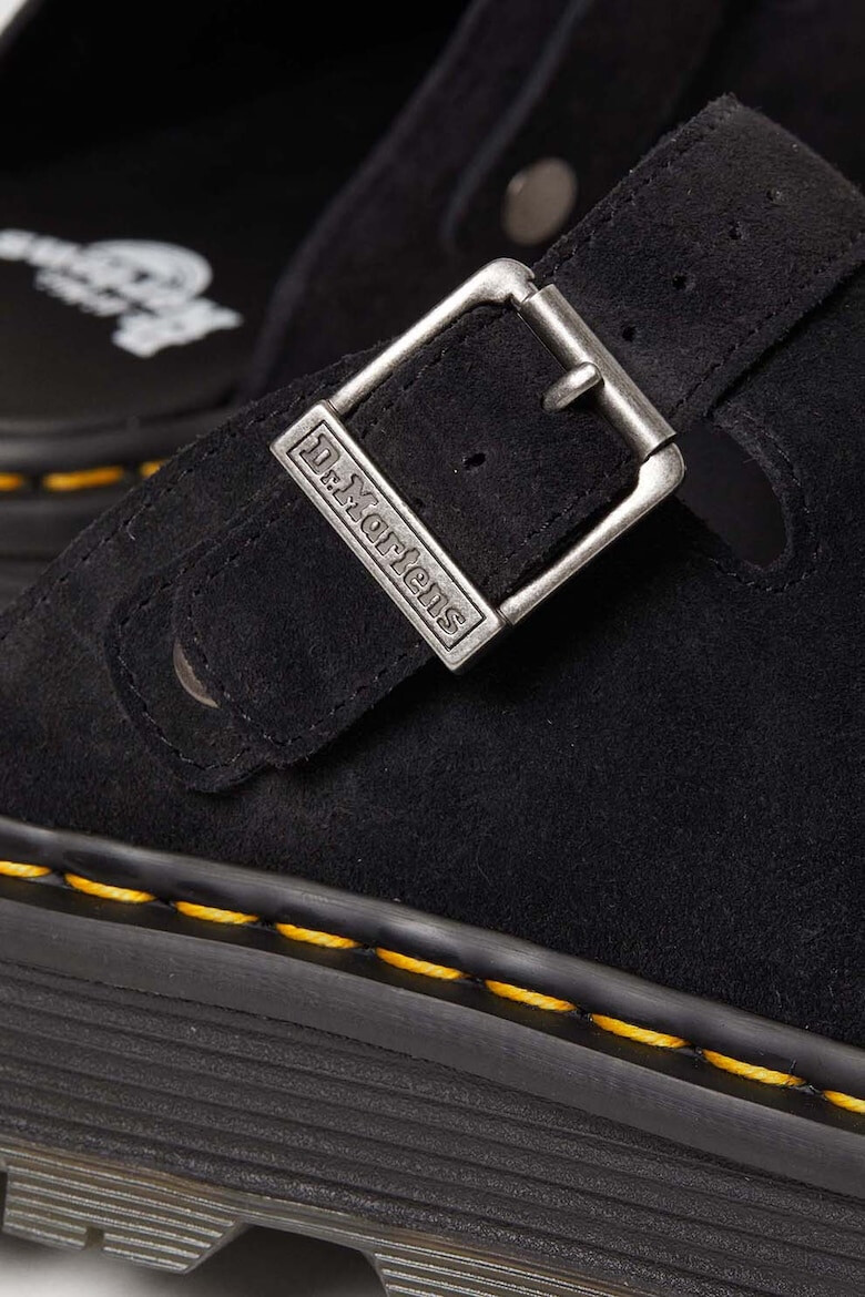 Dr Martens Велурено сабо с отворена пета - Черен - Pepit.bg