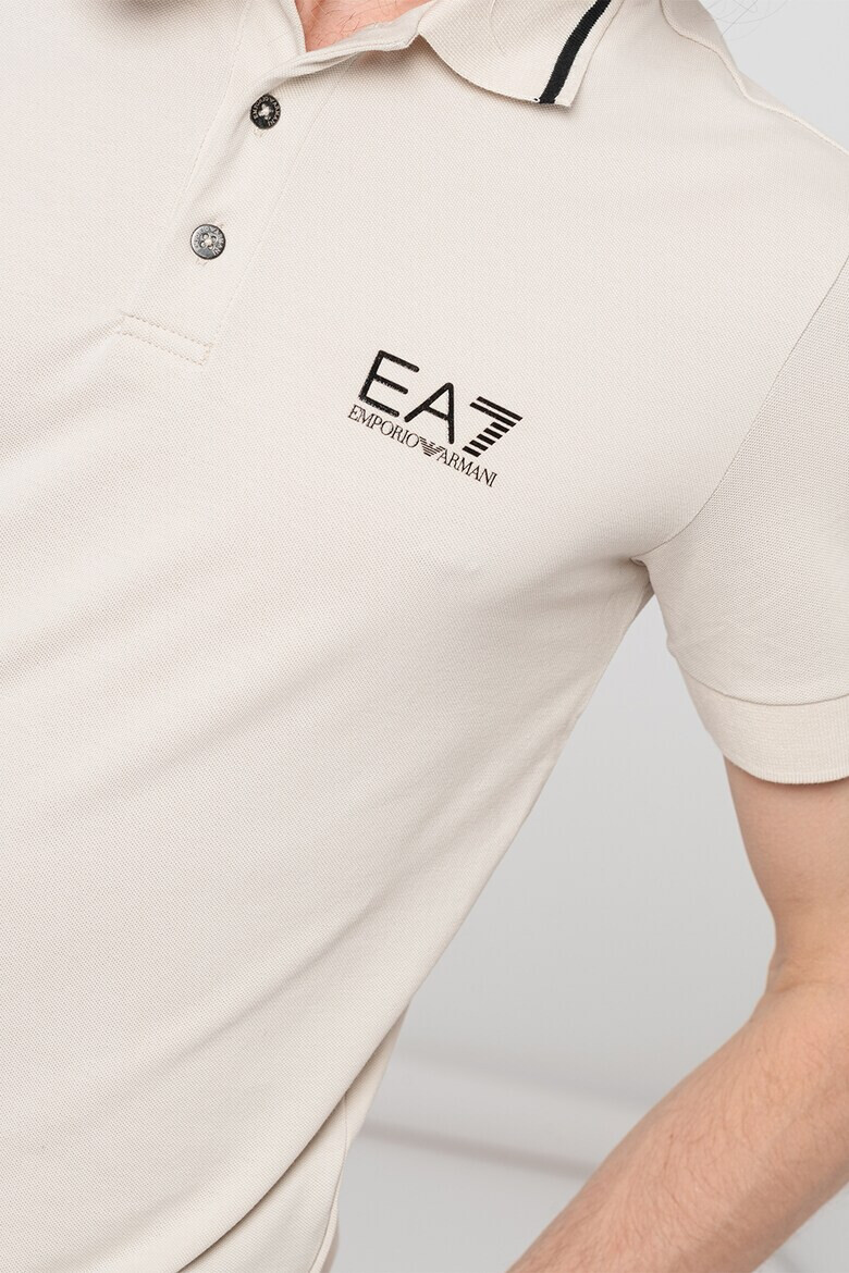 EA7 Тениска от пике с яка и лого - Pepit.bg