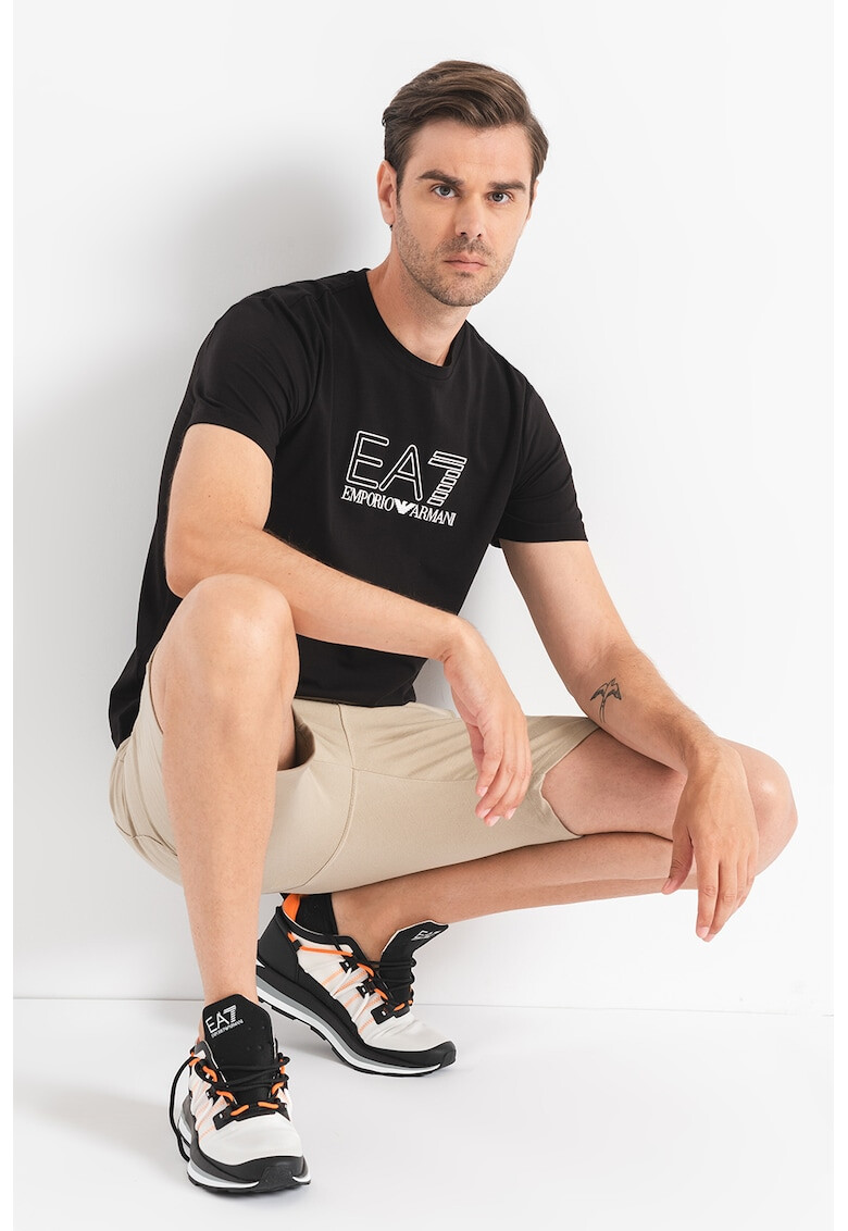 EA7 Тениска с лого и овално деколте - Pepit.bg