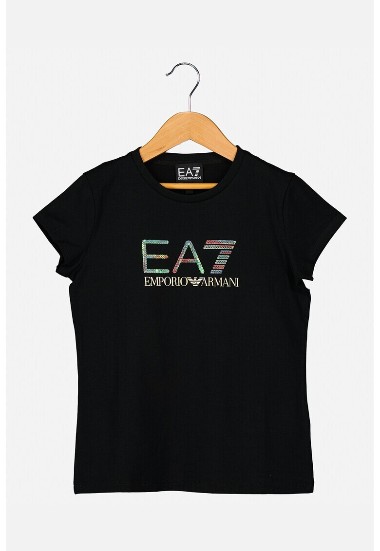 EA7 Тениска с лого с пайети - Pepit.bg