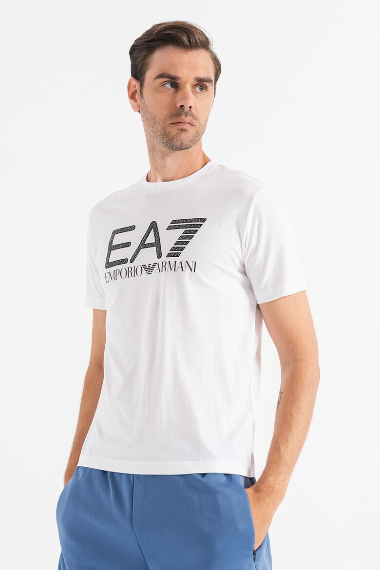 EA7 Тениска с овално деколте и лого - Pepit.bg