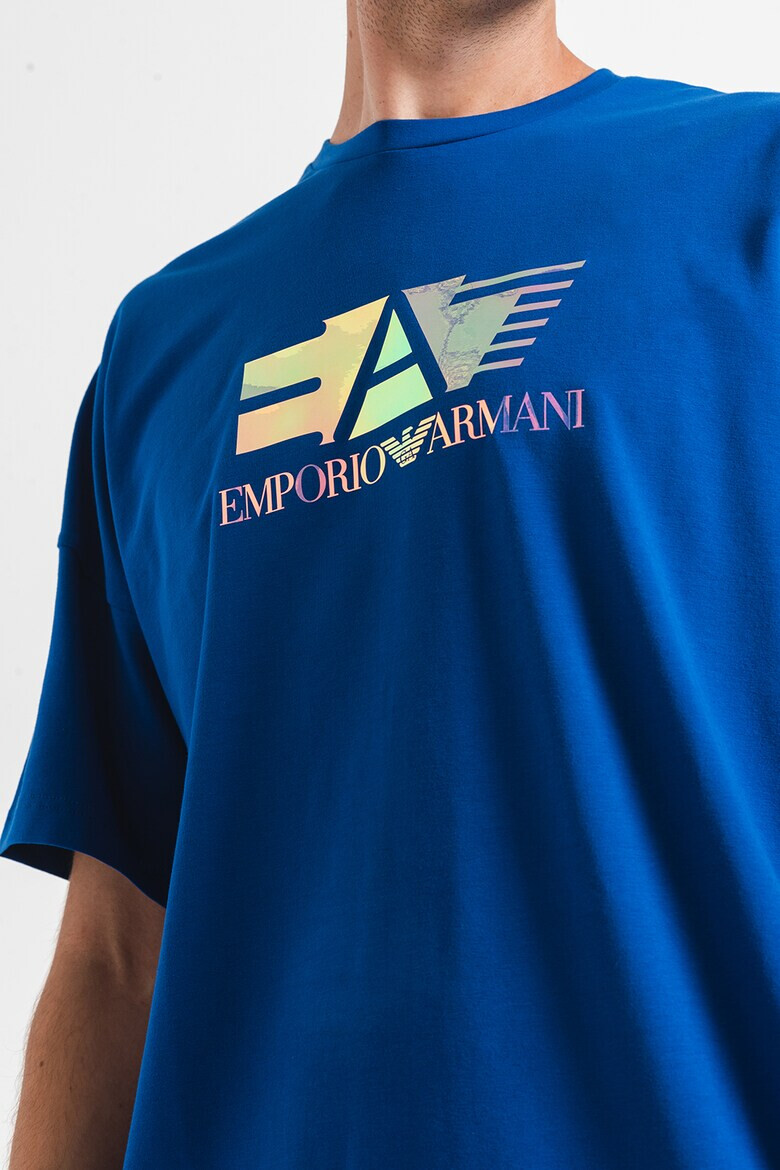 EA7 Тениска с овално деколте и лого - Pepit.bg
