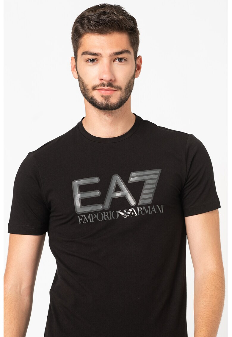 EA7 Тениска с овално деколте и лого - Pepit.bg