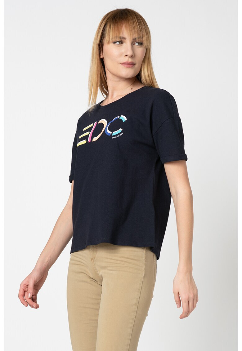 EDC by Esprit Тениска с лен и лого - Pepit.bg