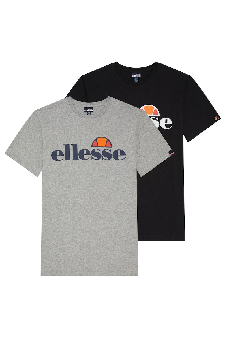 ELLESSE Тениска Prado с лого - 2 броя - Черен/Сив - Pepit.bg