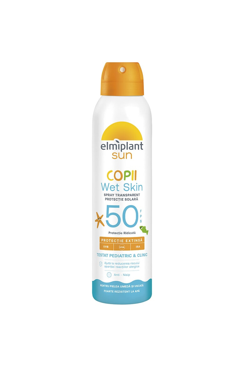 Elmiplant Слънцезащитен спрей лосион за деца SPF50 Wetskin 150 мл - Pepit.bg