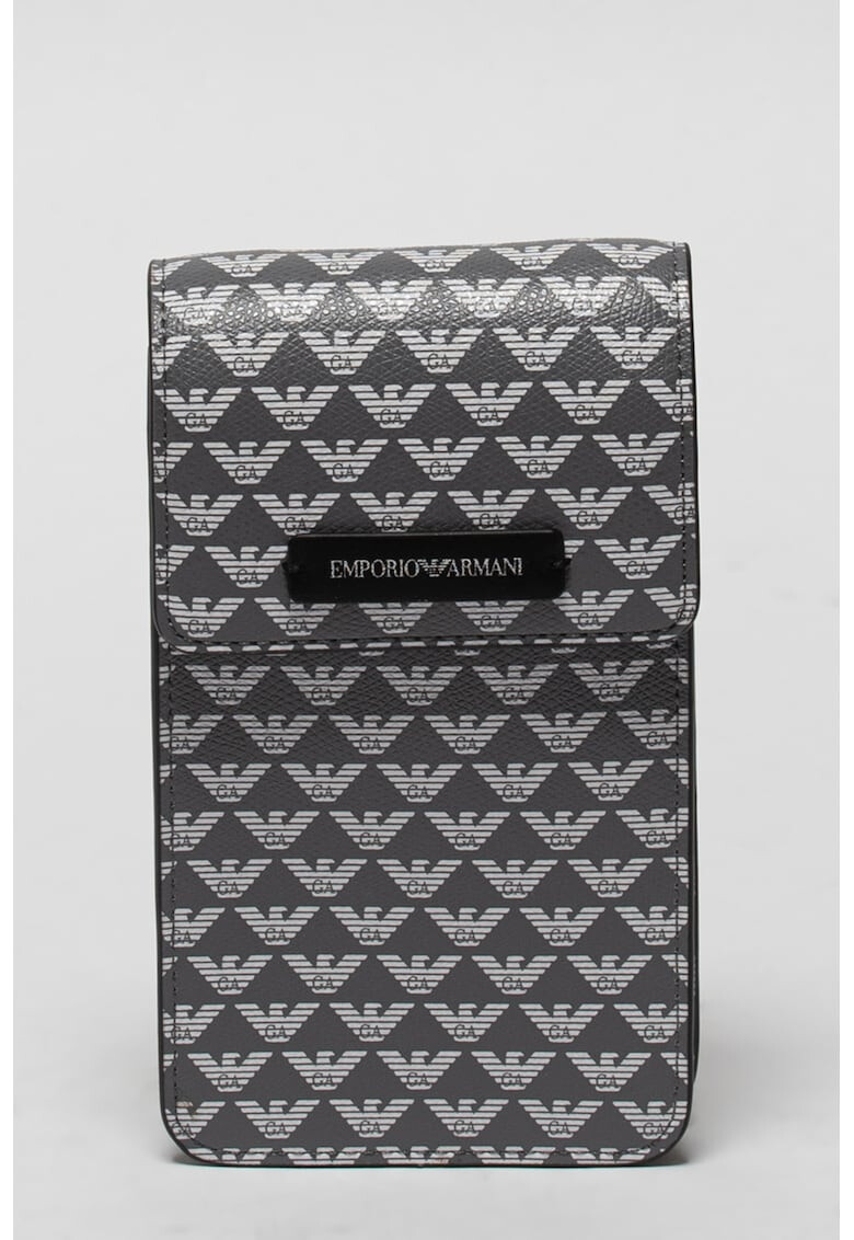 Emporio Armani Чанта с монограм е кожени елементи - Pepit.bg