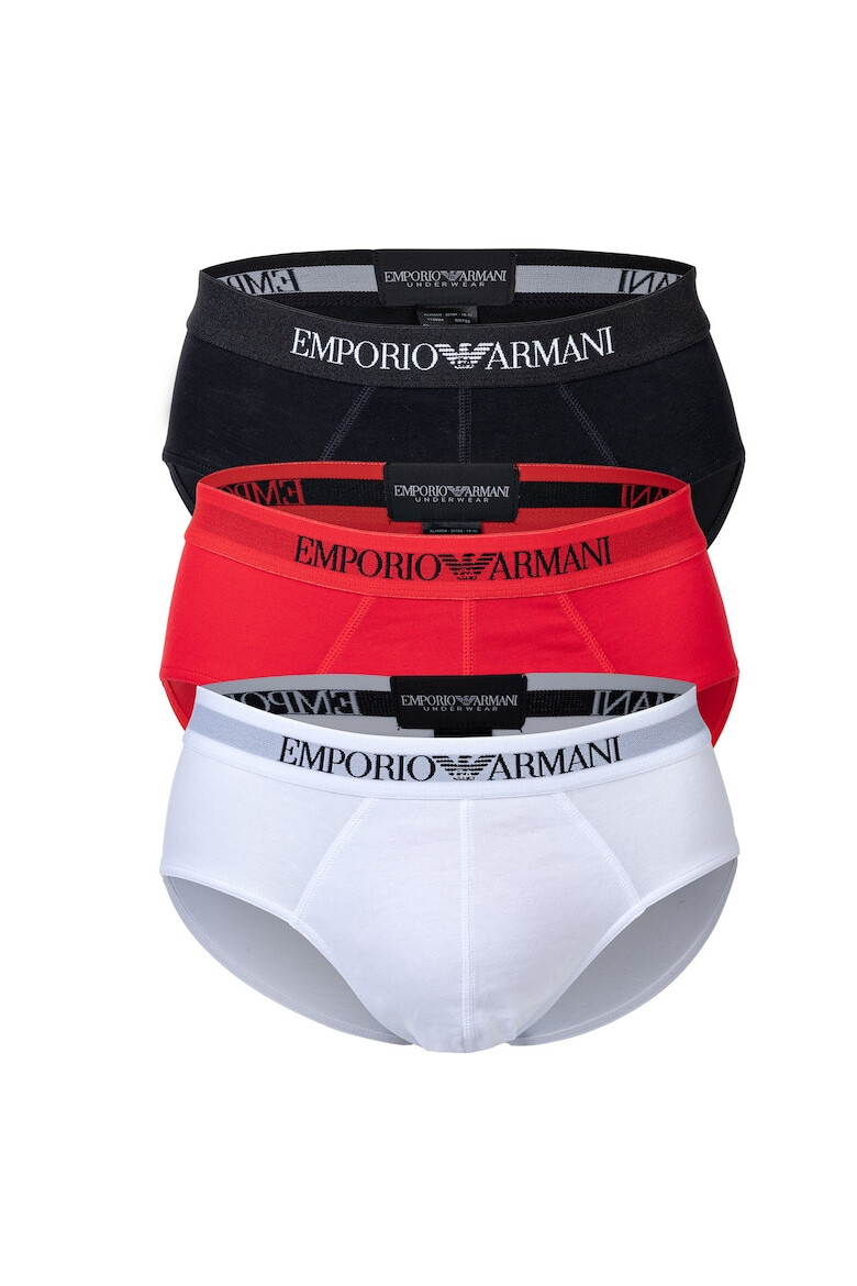 Emporio Armani Слипове с лого на талията - 3 чифта - Pepit.bg