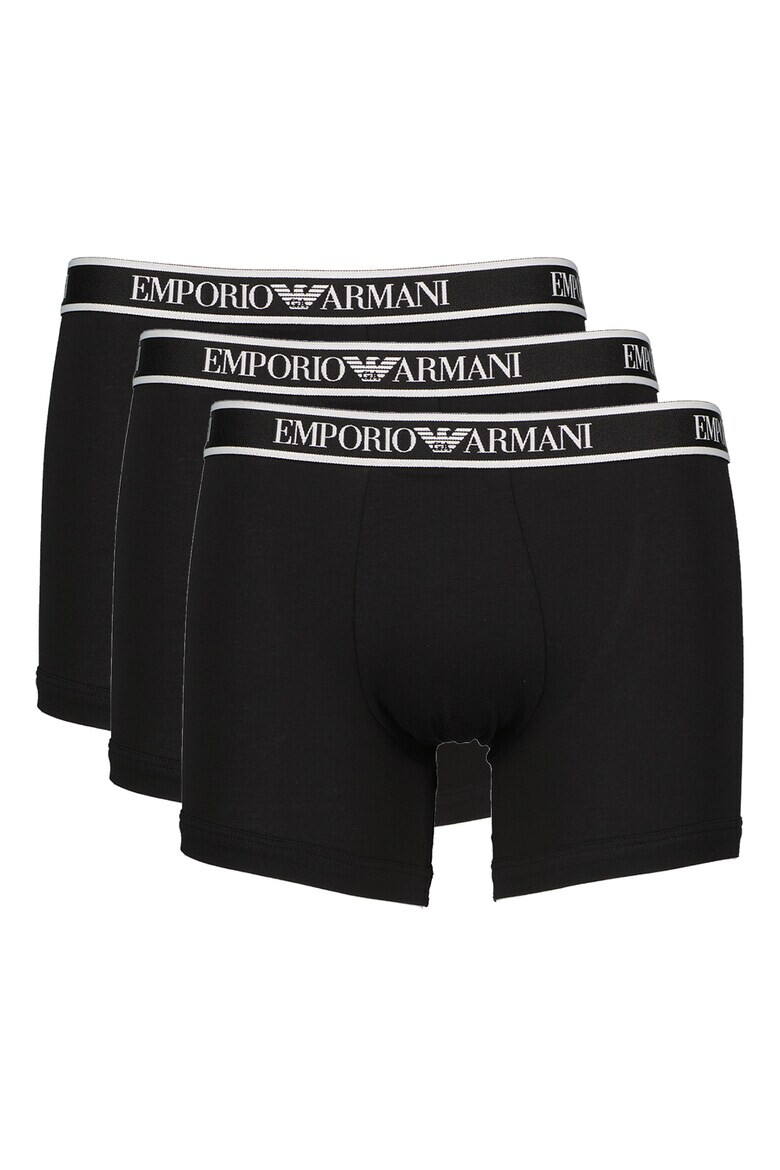 Emporio Armani Underwear Боксерки с памук с лого - 3 чифта - Pepit.bg