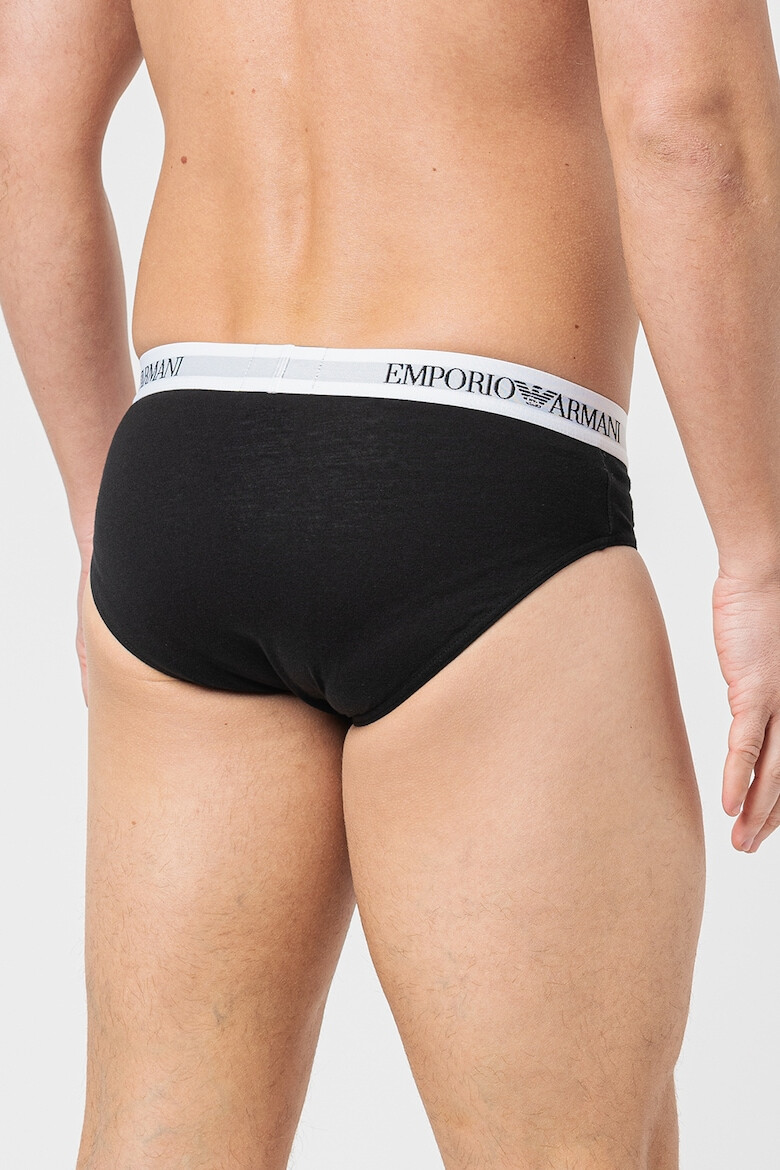 Emporio Armani Underwear Памучни слипове с лого - 3 чифта - Pepit.bg