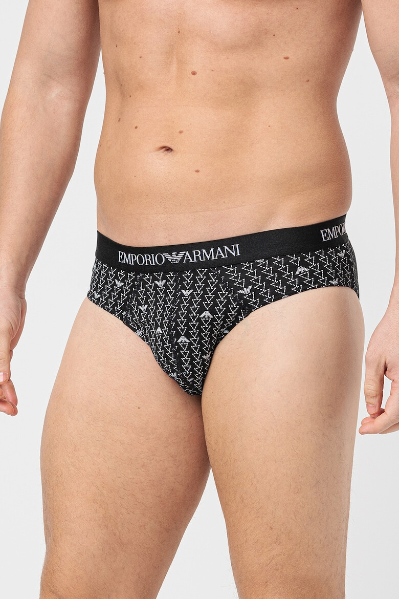 Emporio Armani Underwear Памучни слипове с лого - 3 чифта - Pepit.bg