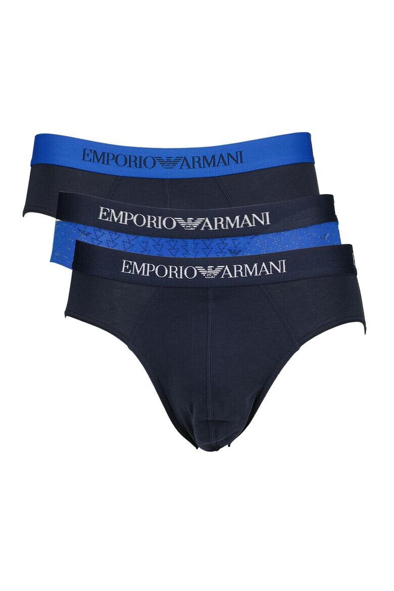 Emporio Armani Underwear Памучни слипове с лого - 3 чифта - Pepit.bg