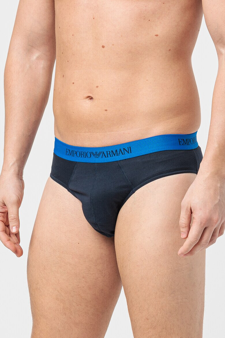 Emporio Armani Underwear Памучни слипове с лого - 3 чифта - Pepit.bg