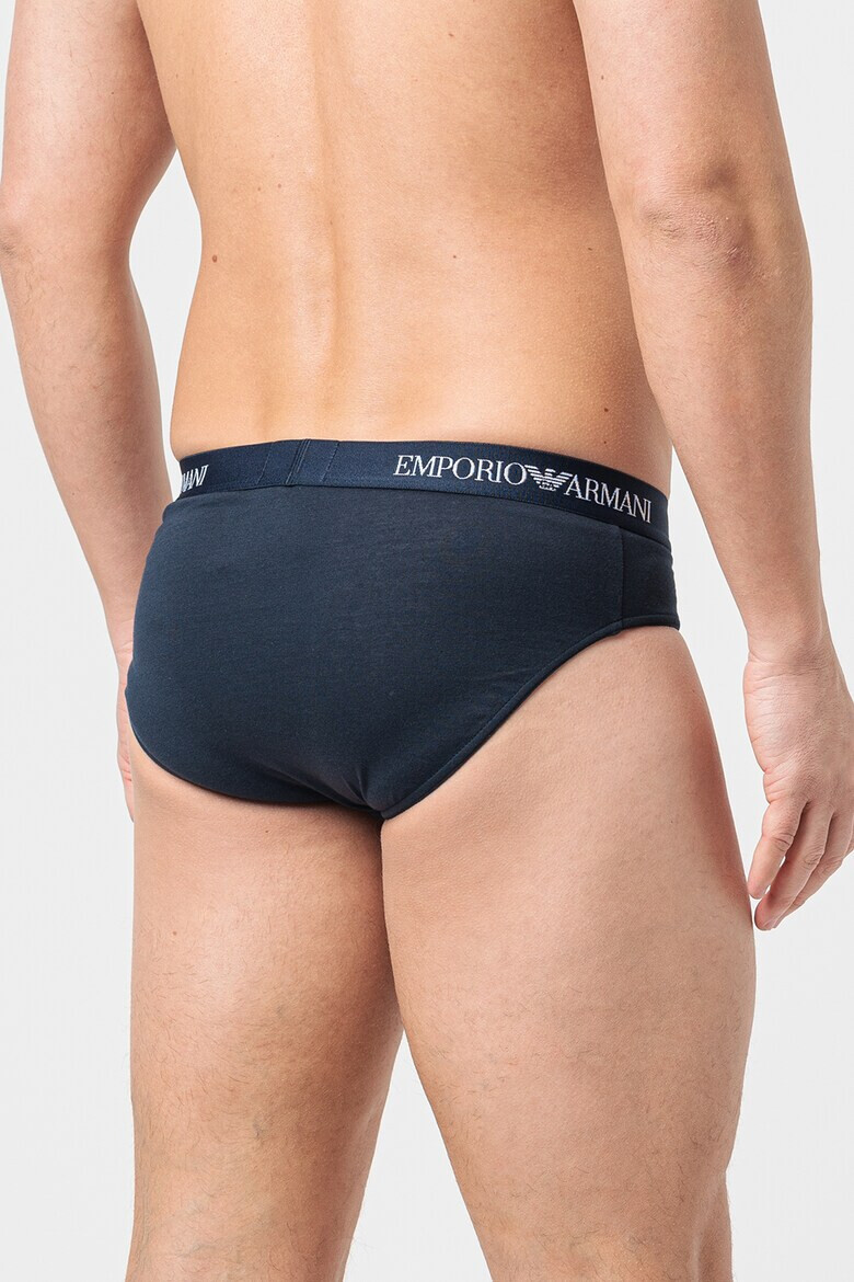 Emporio Armani Underwear Памучни слипове с лого - 3 чифта - Pepit.bg