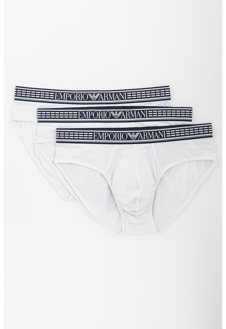 Emporio Armani Underwear Слипове с еластична талия с лого - 3 чифта - Pepit.bg