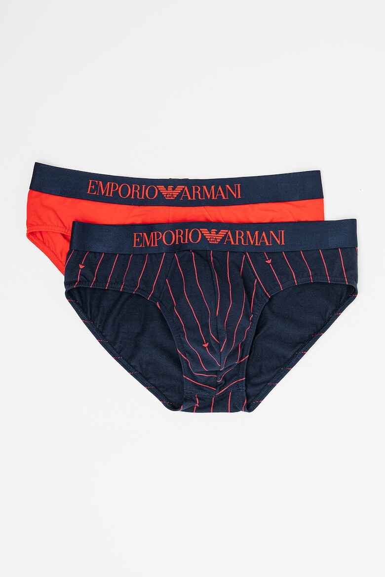 Emporio Armani Underwear Слипове с лого на талията - 2 чифта - Pepit.bg