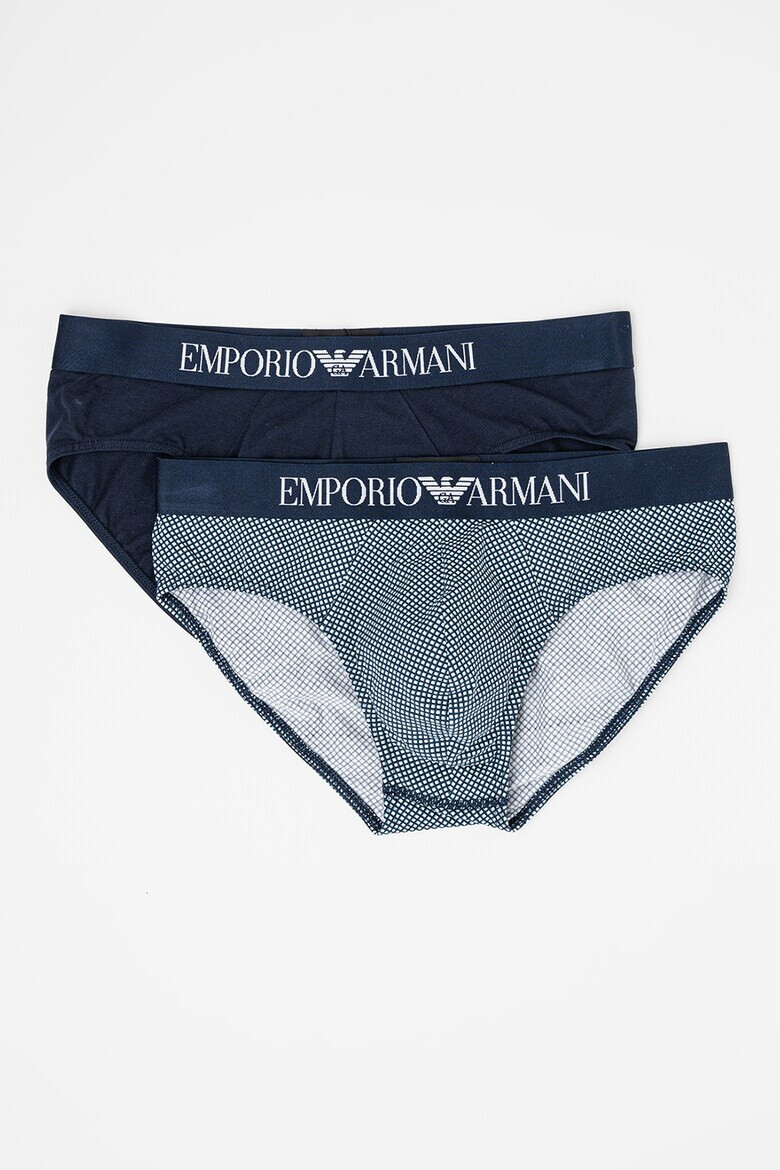 Emporio Armani Underwear Слипове с лого на талията - 2 чифта - Pepit.bg