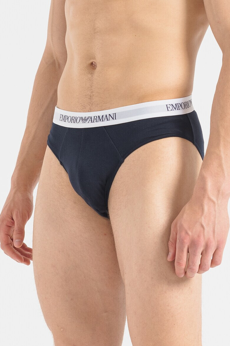 Emporio Armani Underwear Слипове с лого на талията - 3 чифта - Pepit.bg