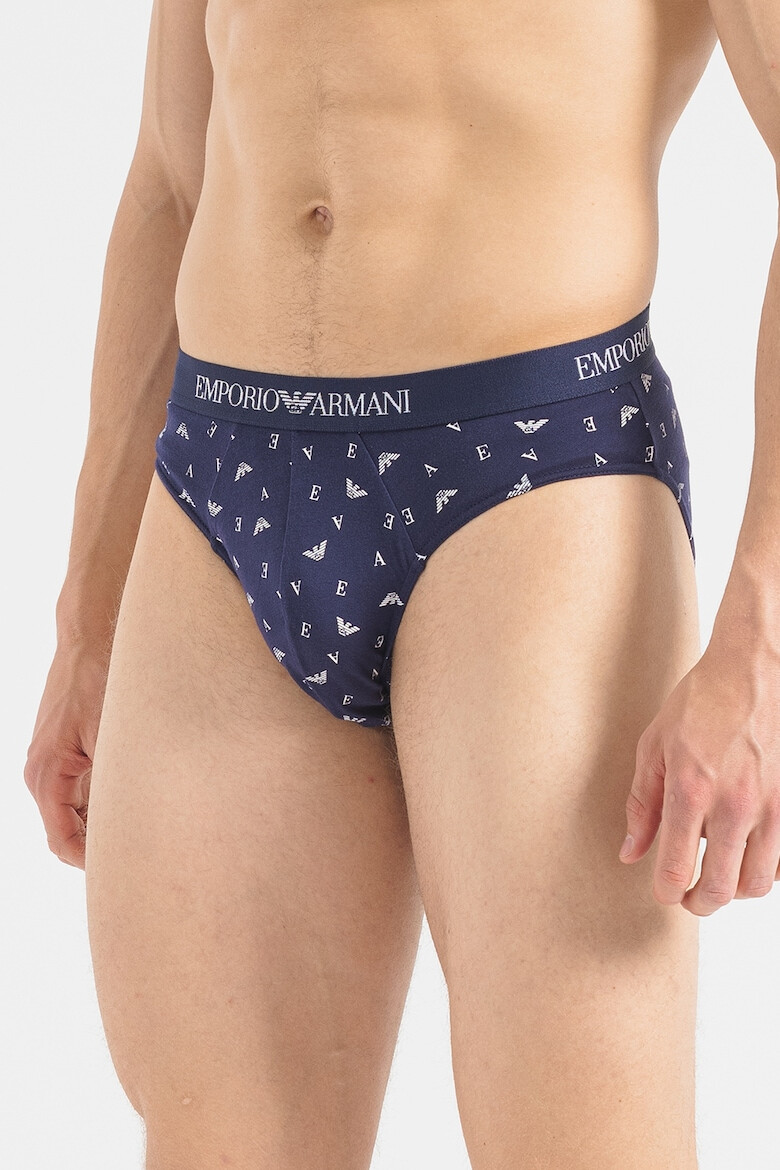 Emporio Armani Underwear Слипове с лого на талията - 3 чифта - Pepit.bg