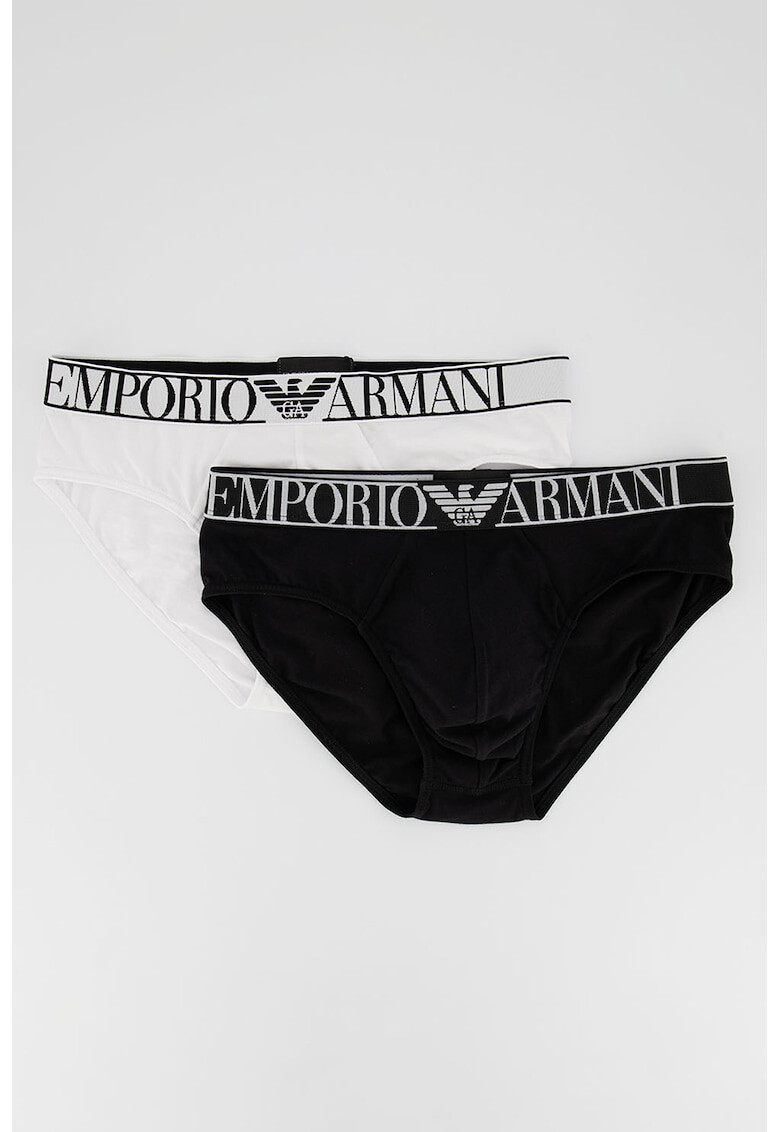 Emporio Armani Underwear Слипове с лого на талията - 2 чифта - Pepit.bg