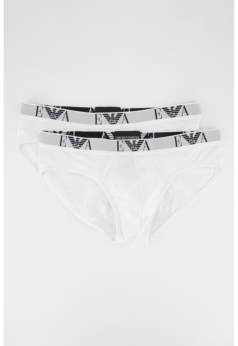 Emporio Armani Underwear Слипове с лого на талията - 2 чифта - Pepit.bg