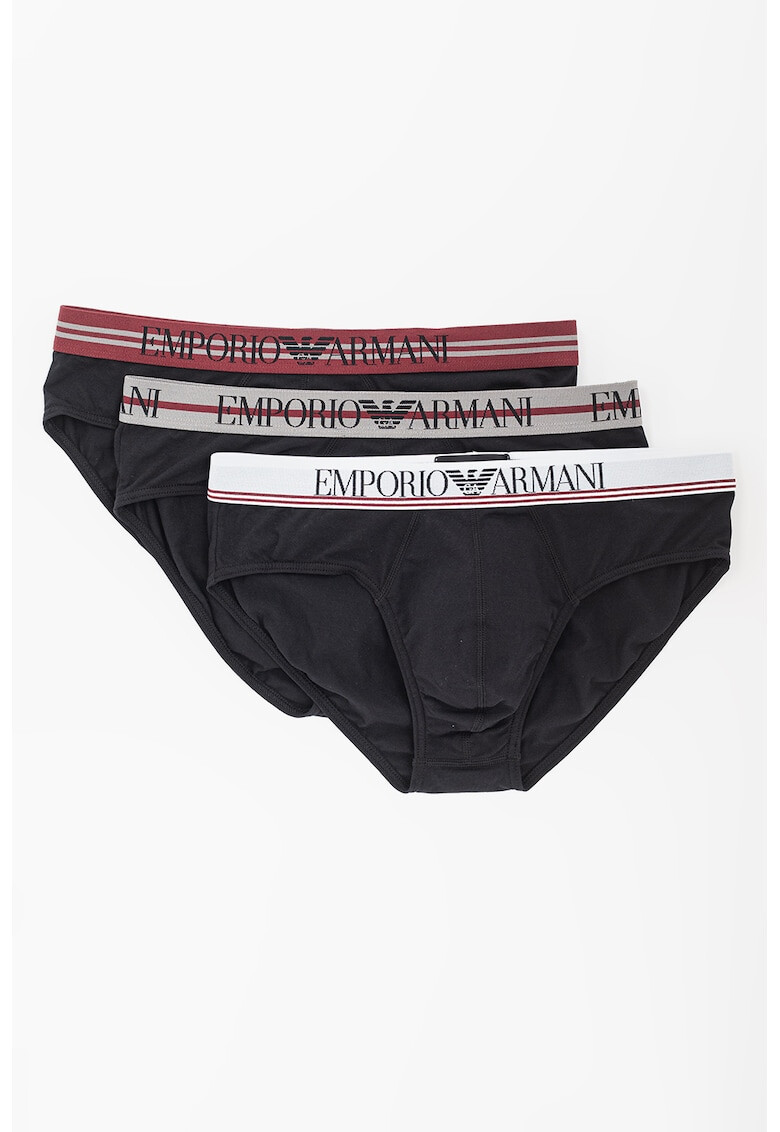 Emporio Armani Underwear Слипове с лого на талията - 3 чифта - Pepit.bg