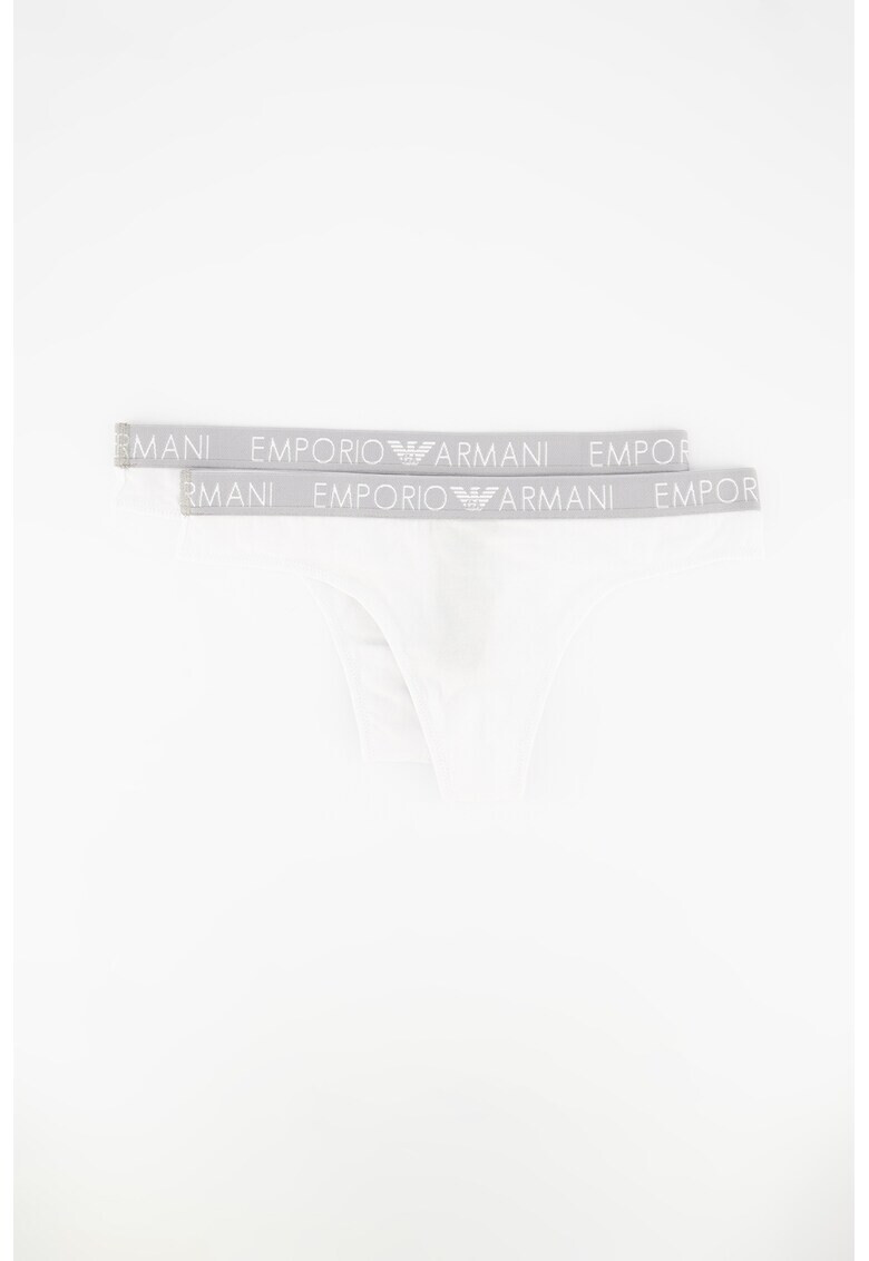 Emporio Armani Underwear Танга с еластична талия с лого - 2 чифта - Pepit.bg