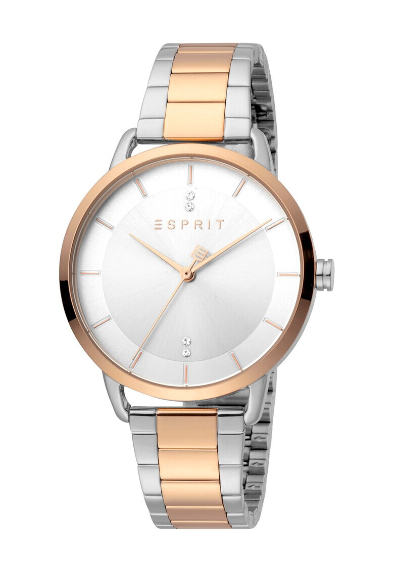 Esprit Двуцветен часовник с кристали - Pepit.bg