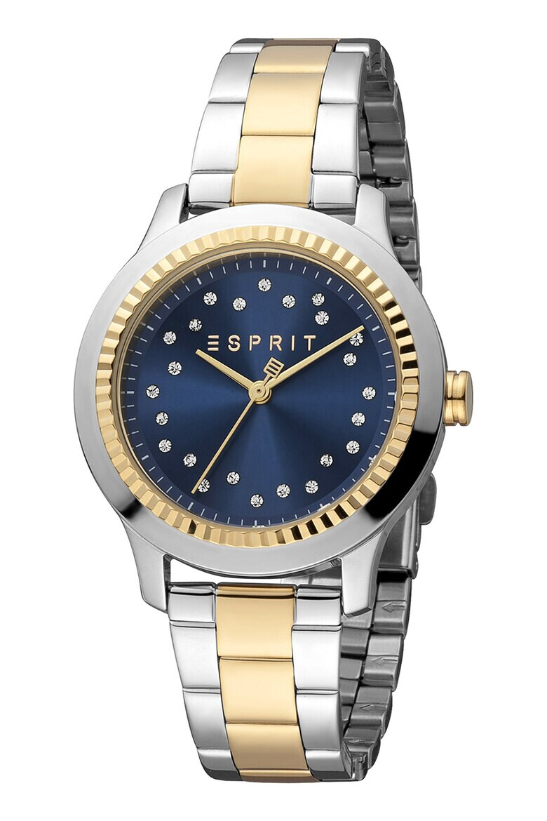 Esprit Двуцветен часовник с кристали - Pepit.bg