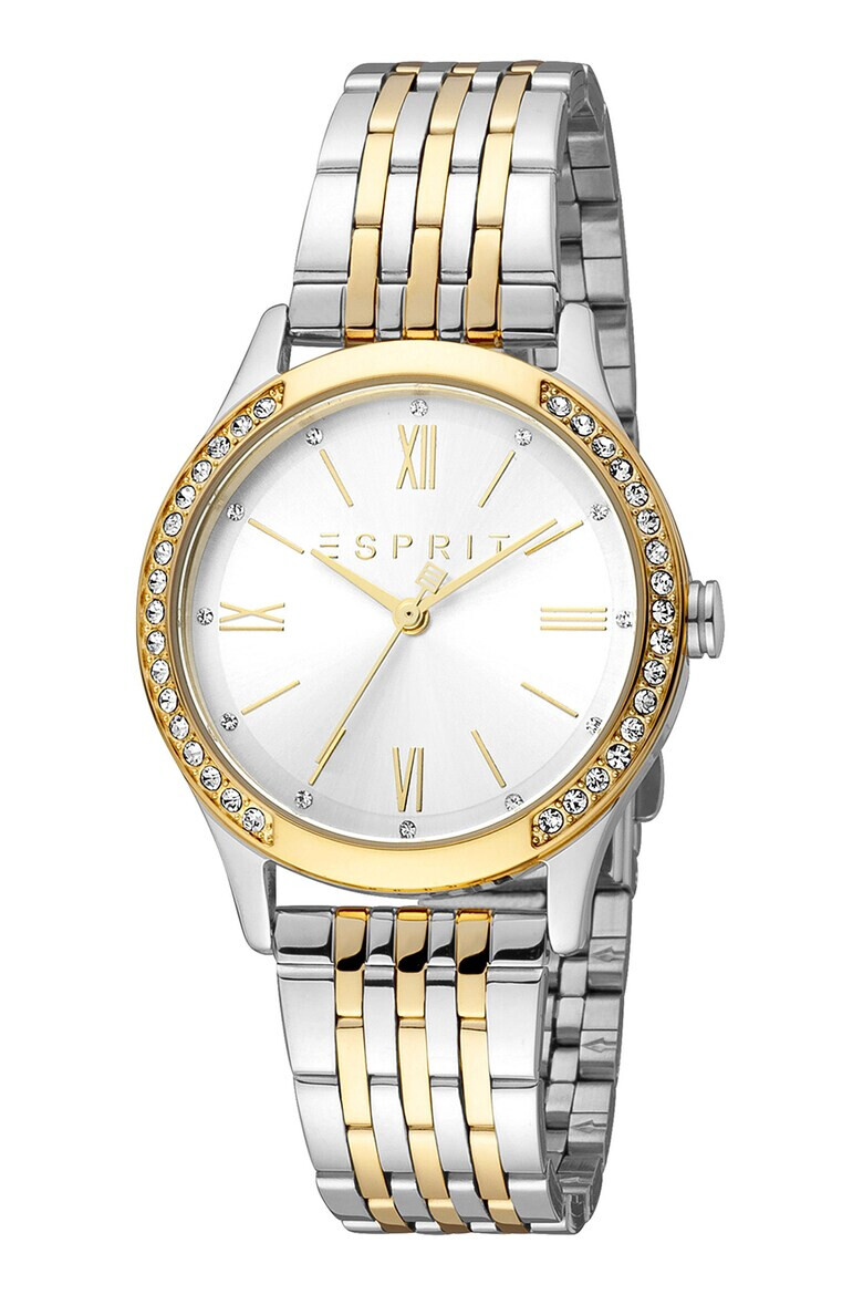 Esprit Двуцветен часовник с кристали - Pepit.bg