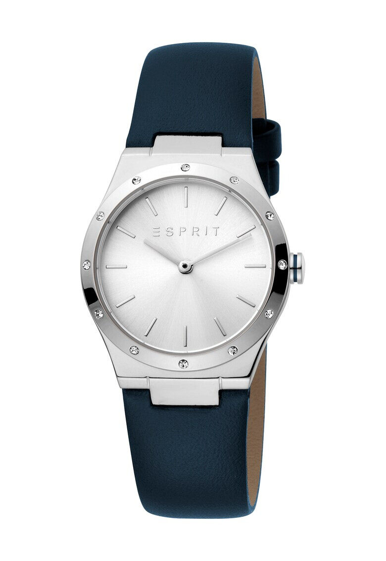 Esprit Иноксов часовник с кожена каишка - Pepit.bg