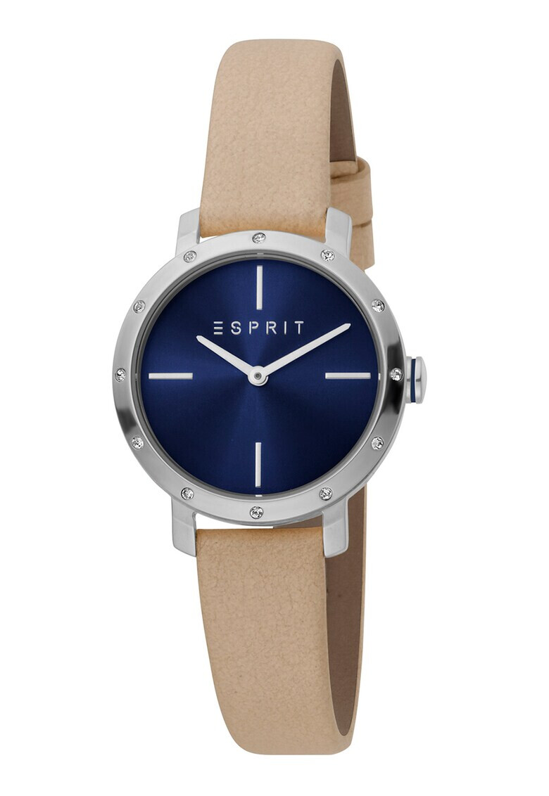 Esprit Иноксов часовник с кожена каишка - Pepit.bg