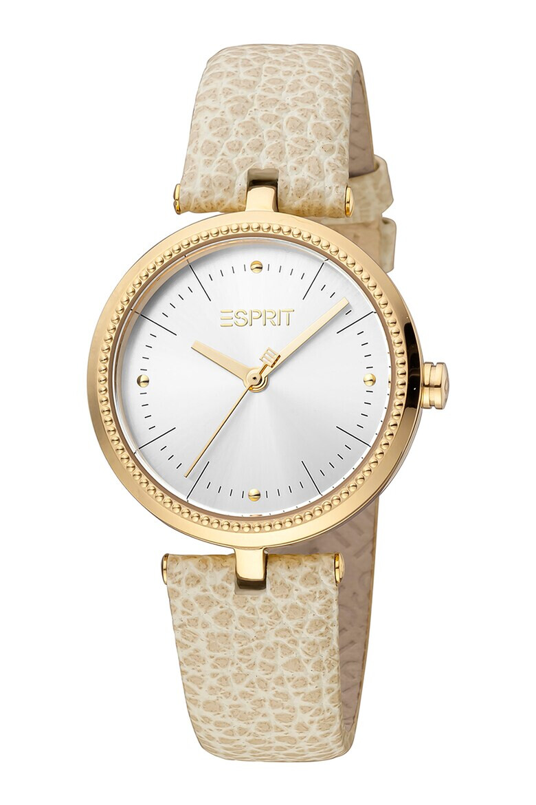 Esprit Кварцов часовник с кожена каишка - Pepit.bg