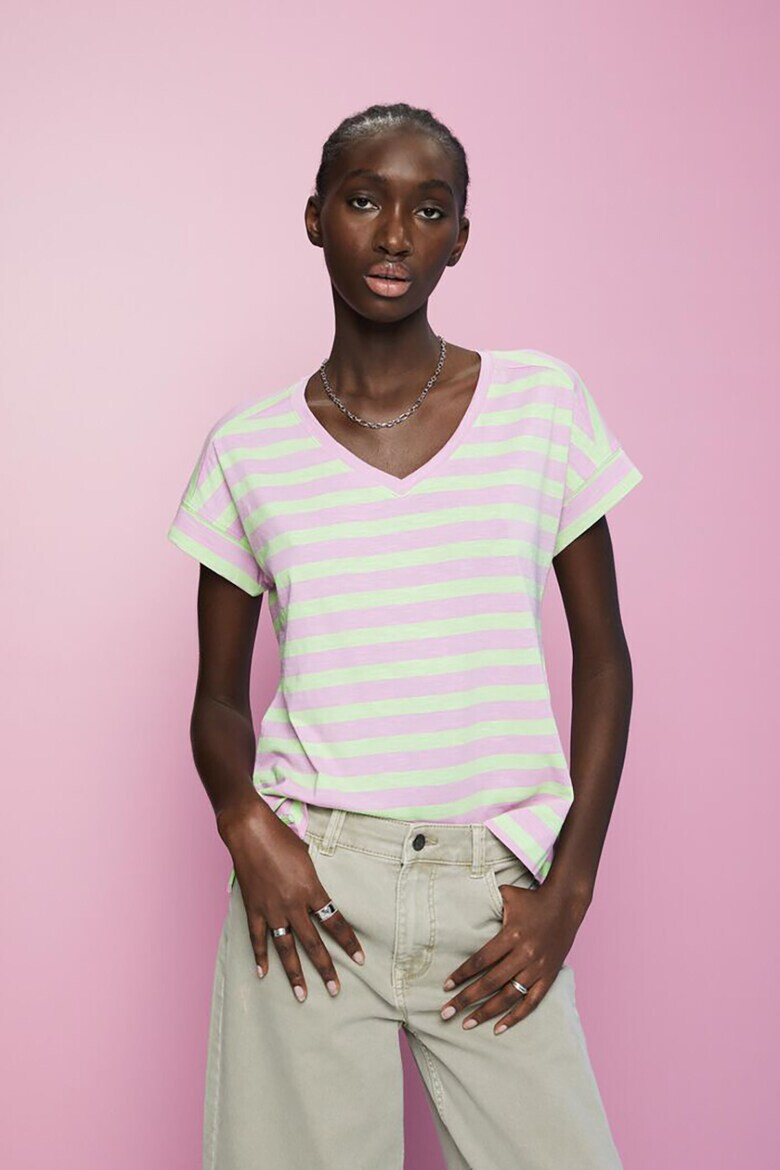 Esprit Раирана тениска с шпиц - Pepit.bg