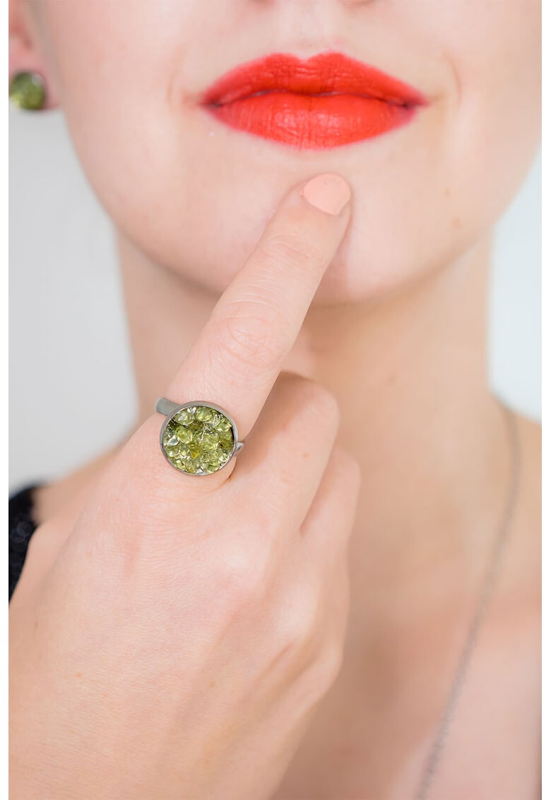 Fairytale Jewelry Иноксов пръстен с перидот - Pepit.bg