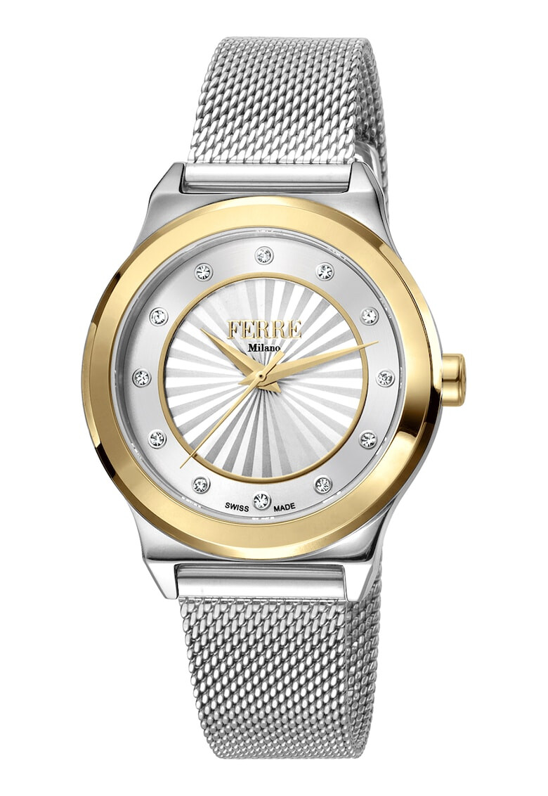 Ferre Milano Иноксов часовник с циркони - Pepit.bg