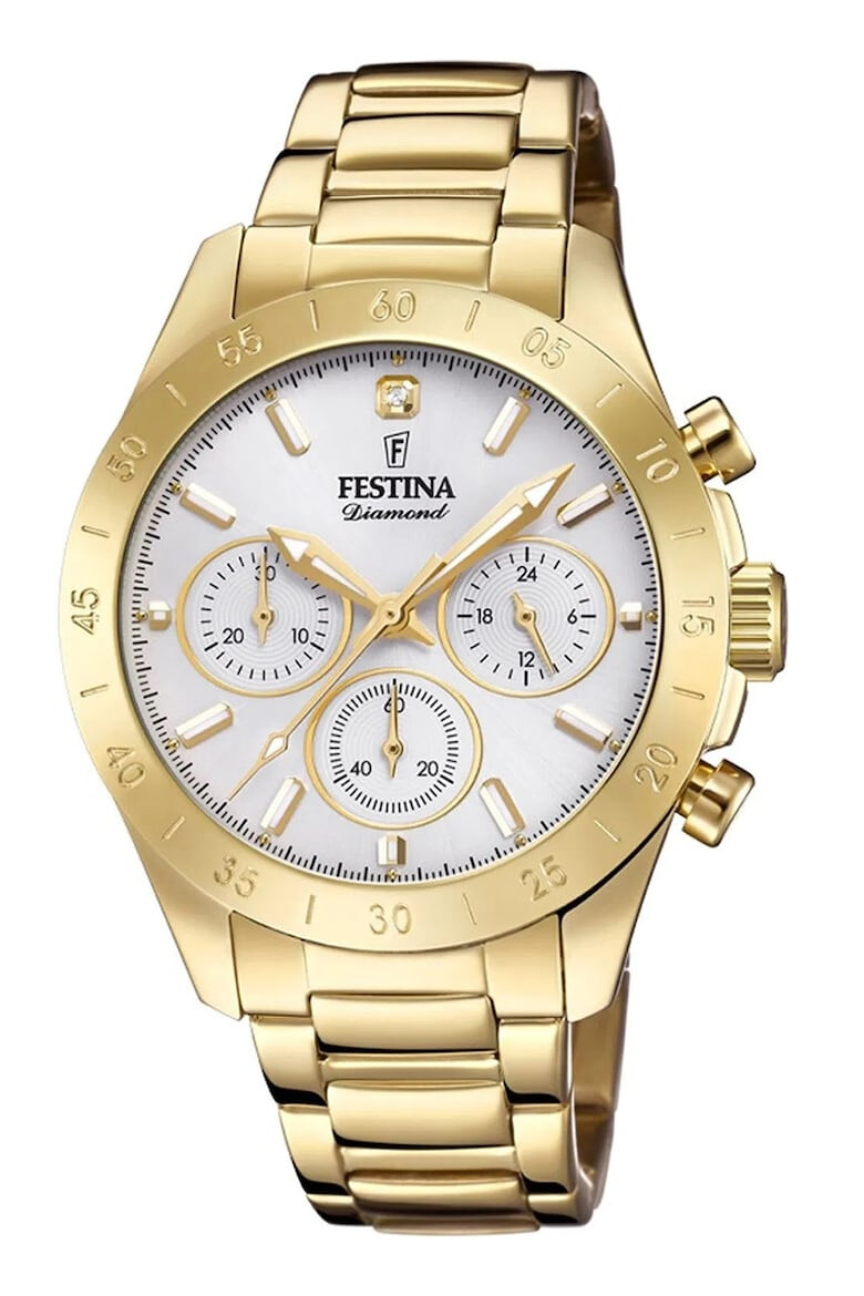 Festina Часовник от неръждаема стомана с хронограф и диамант - Pepit.bg