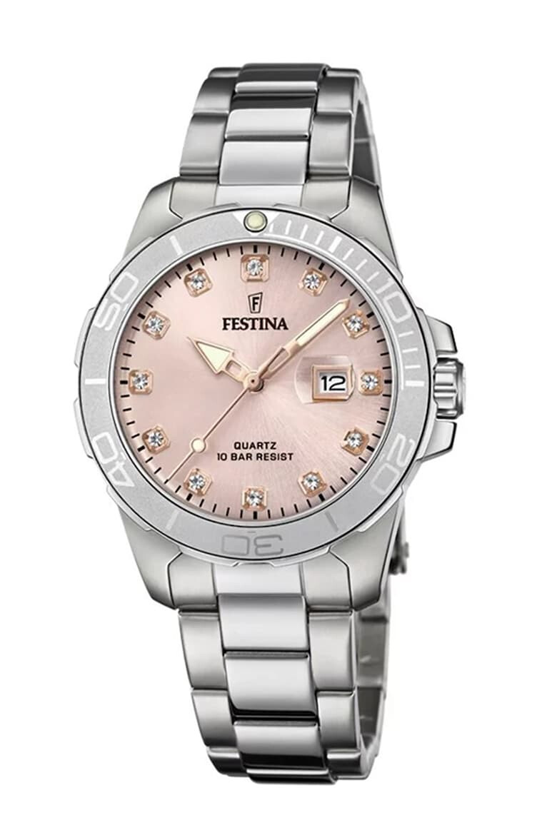 Festina Часовник от неръждаема стомана с циркони - Pepit.bg