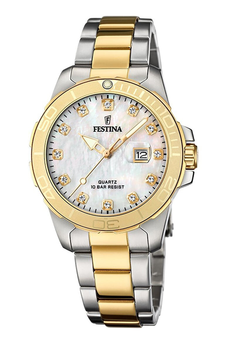 Festina Часовник от неръждаема стомана с циркони - Pepit.bg