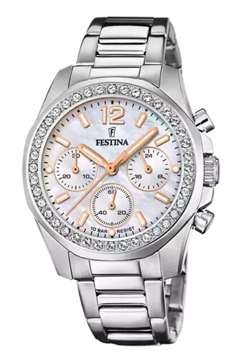 Festina Часовник с хронограф и седефен циферблат - Pepit.bg