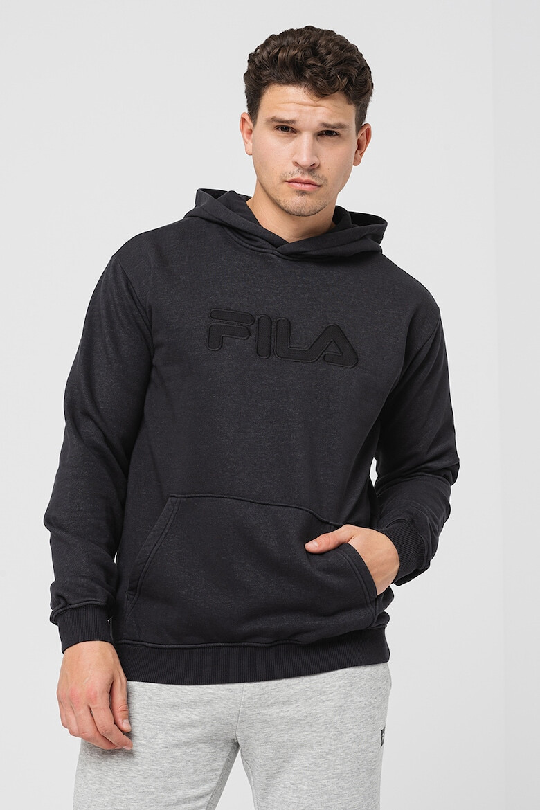 Fila Худи с памук с лого Bischkek - Антрацитно сиво - Pepit.bg