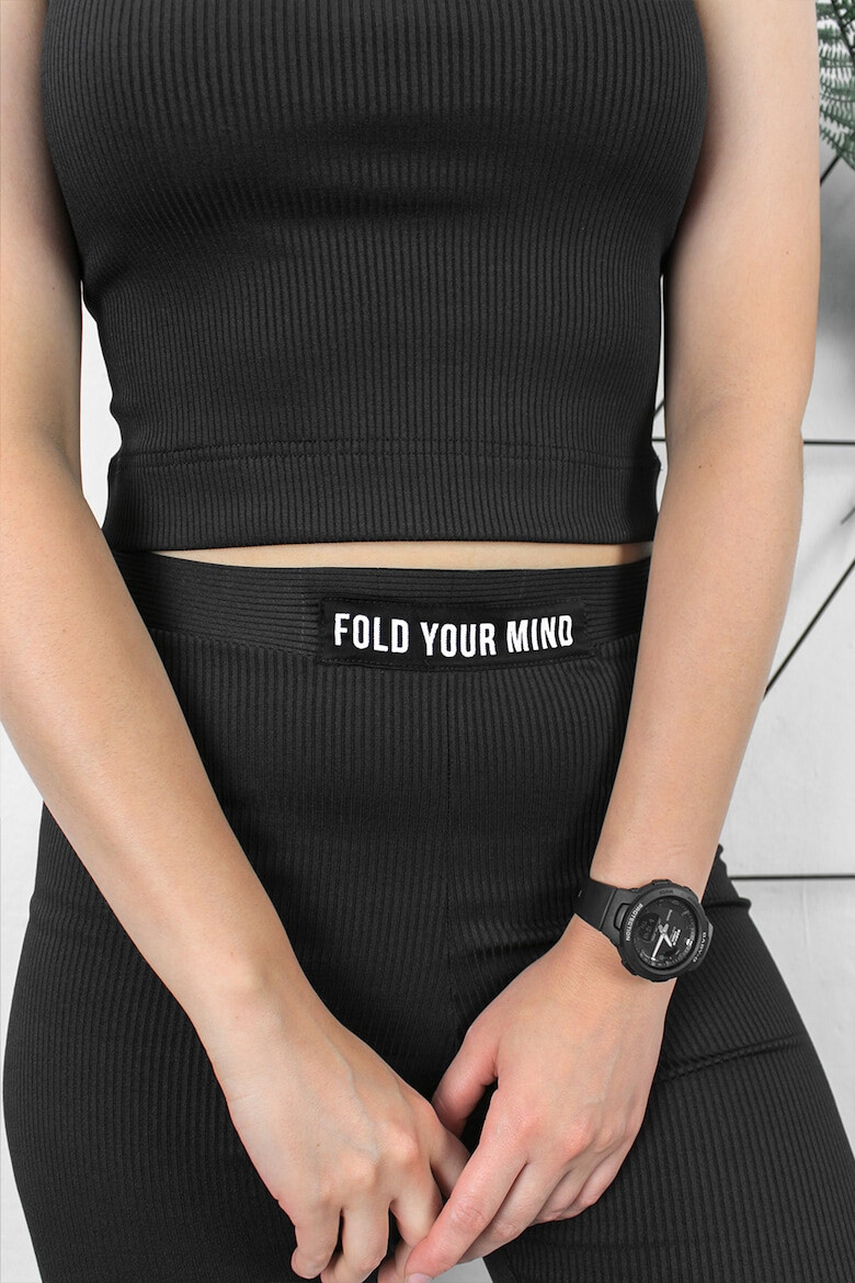 FOLD YOUR MIND Рипсен топ и къс клин - 2 части - Pepit.bg