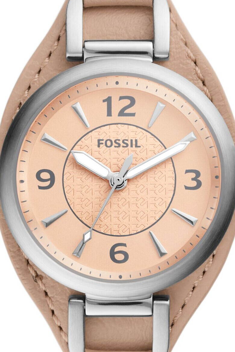 Fossil Аналогов часовник с кожена каишка - Pepit.bg