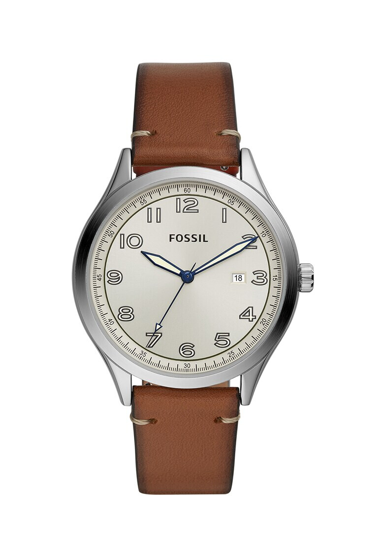 Fossil Аналогов часовник с кожена каишка - Pepit.bg