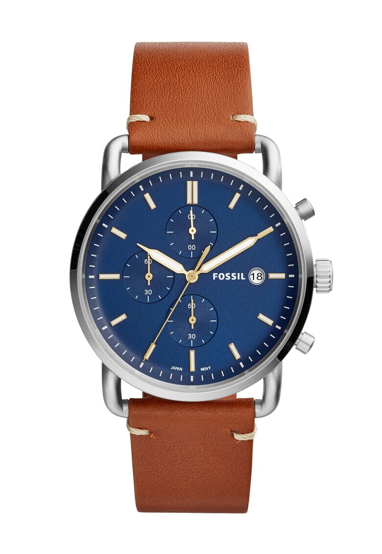 Fossil Часовник Commuter с кожена каишка - Pepit.bg
