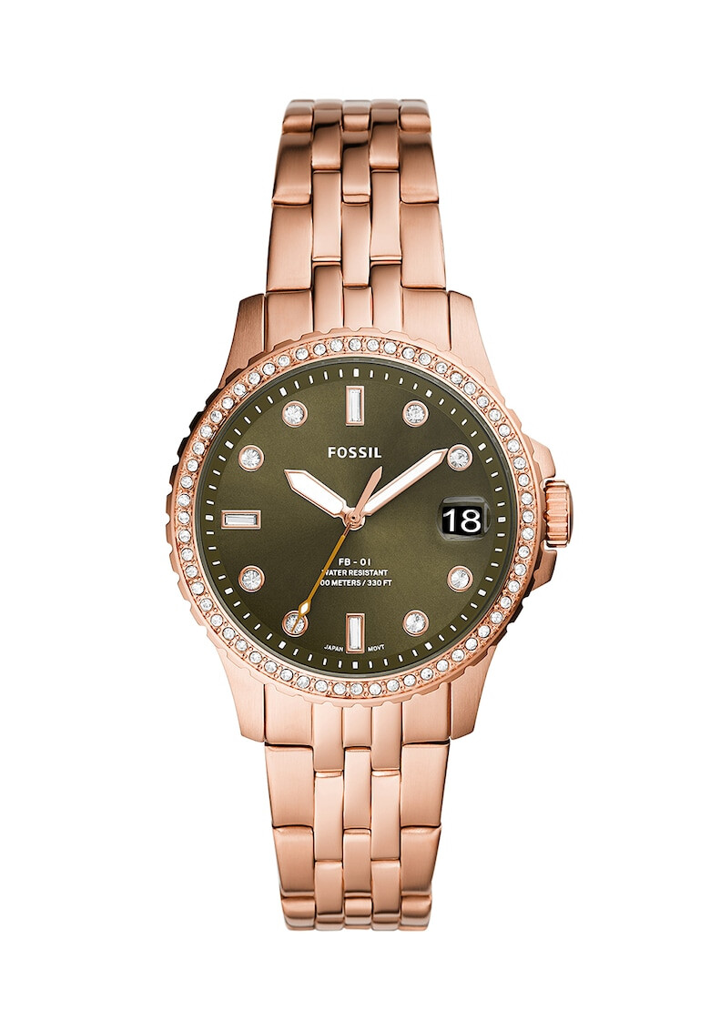 Fossil Часовник от инокс с кристали - Pepit.bg