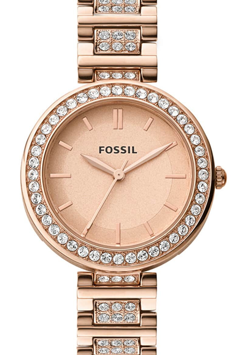 Fossil Часовник от инокс с кристали - Pepit.bg